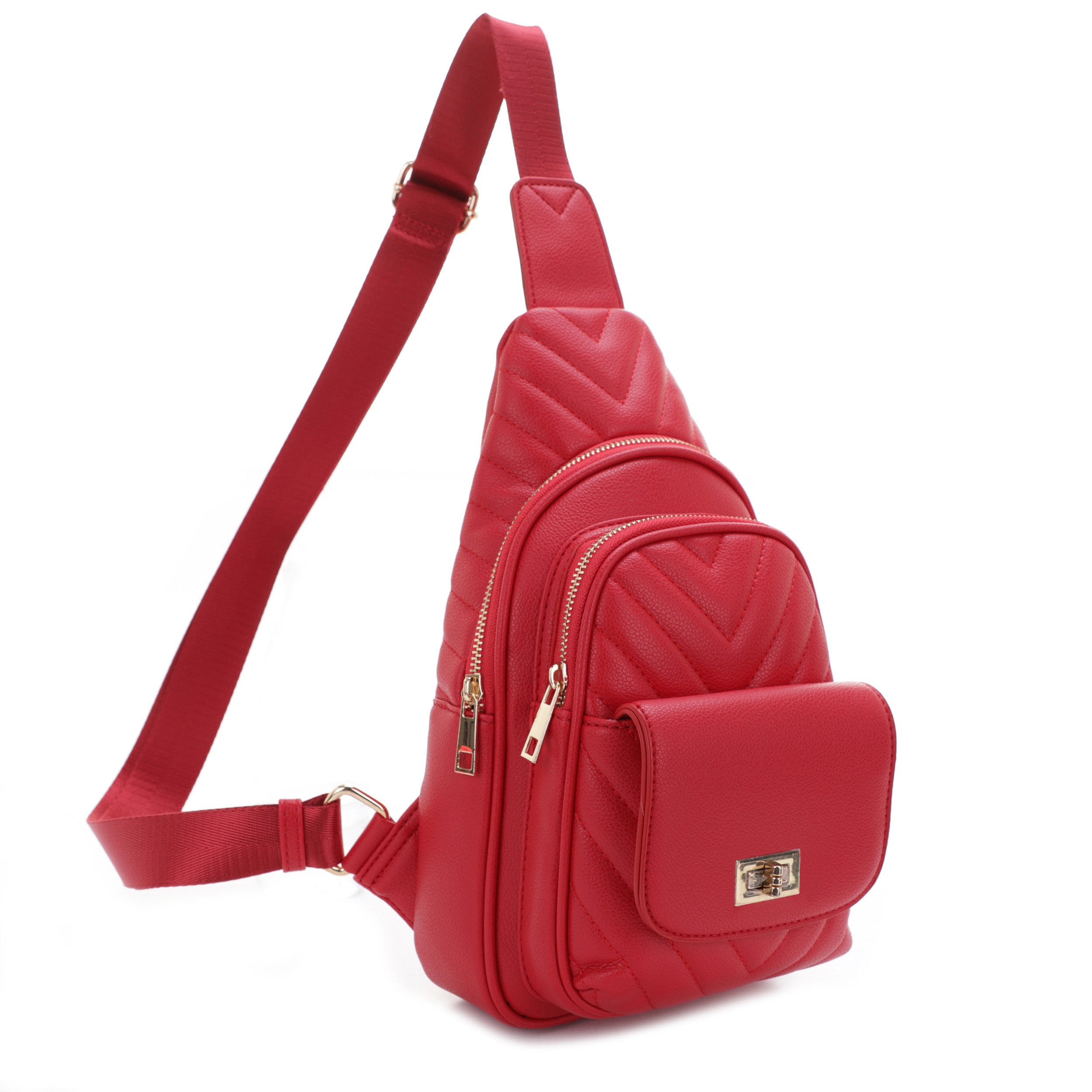 Red women's cross body bag