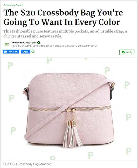 Patch.com, The $20 Crossbody Bag You're Going To Want In Every Color
