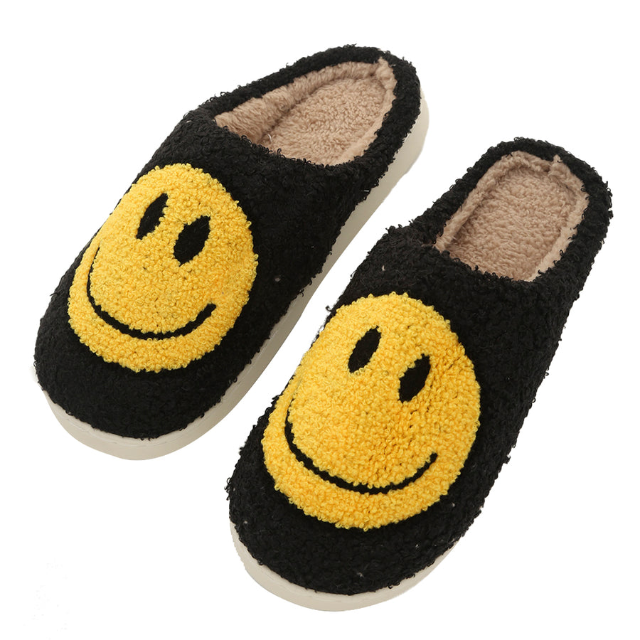 SG SUGU Happy Face Fluffy Home Slippers