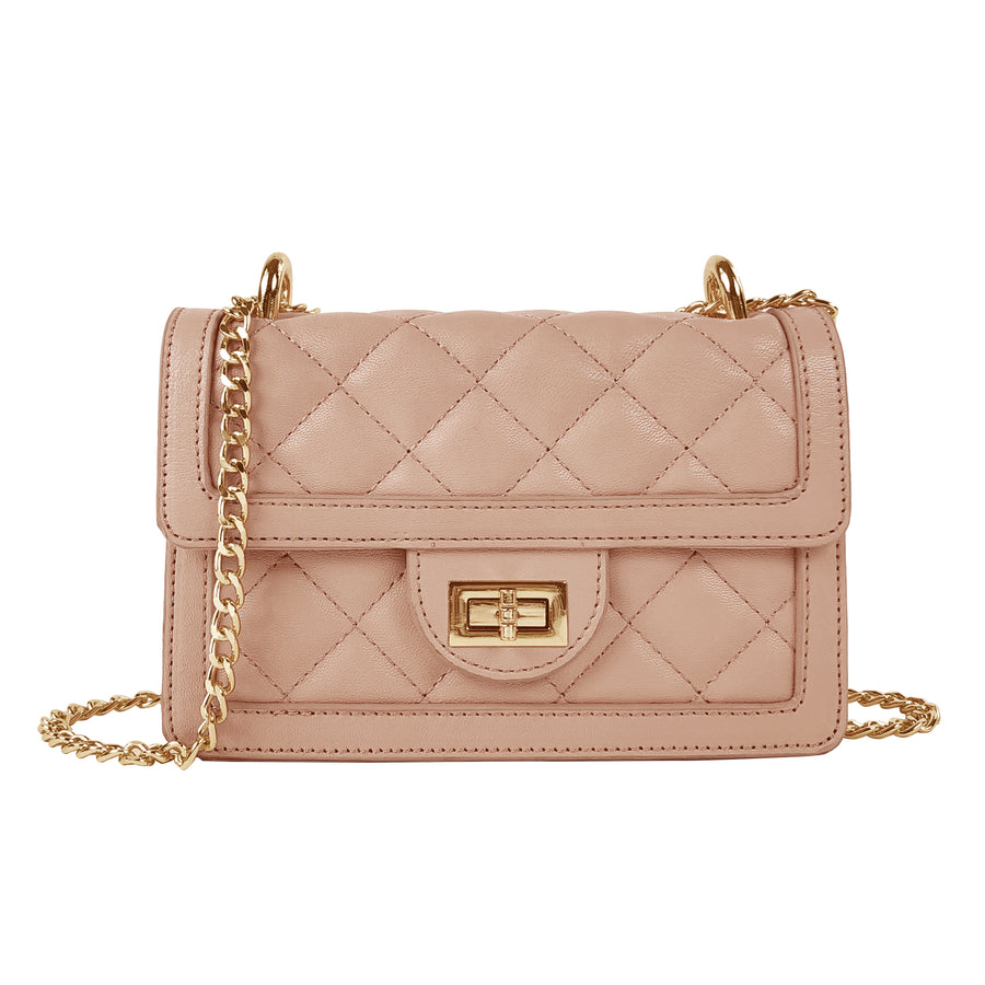 SG SUGU Chloe Small Diamond Quilted Shoulder Bag with Chain