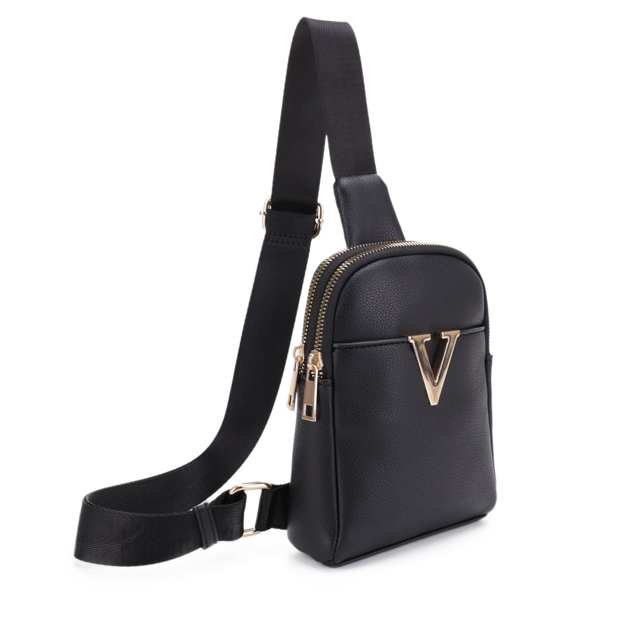 SUGU Layla Double Compartment Crossbody Sling Bag with V detailing