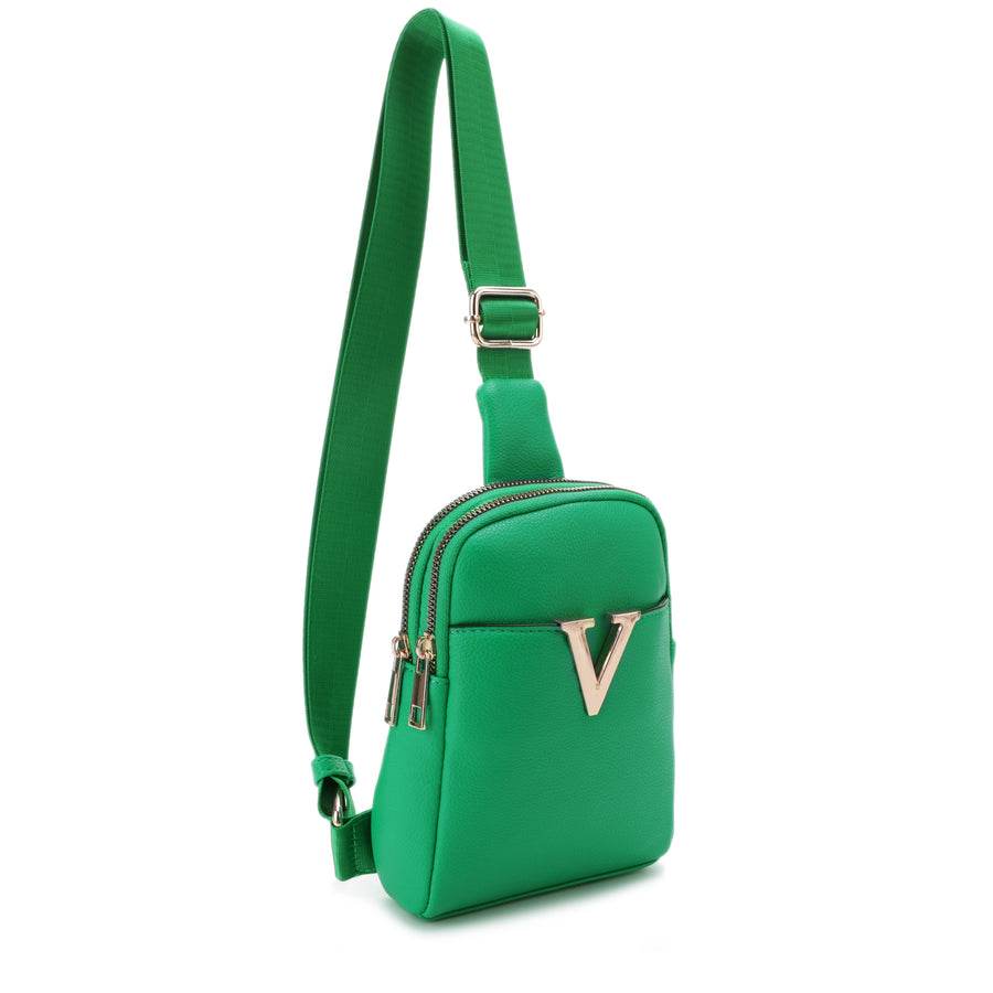 SUGU Layla Double Compartment Crossbody Sling Bag with V detailing