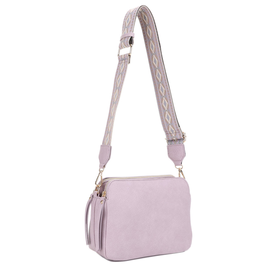 SG SUGU Andrea Triple Compartment Shoulder Bag with Detachable Adjustable Strap