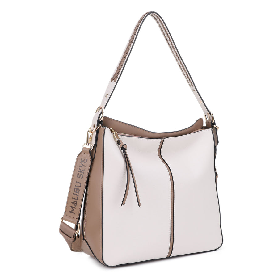 Tyla Vegan Leather Hobo Shoulder Bag with Adjustable Crossbody Strap