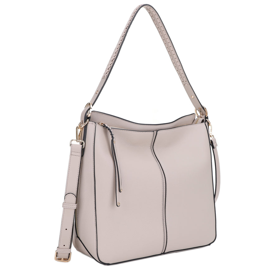 Tyla Vegan Leather Hobo Shoulder Bag with Adjustable Crossbody Strap