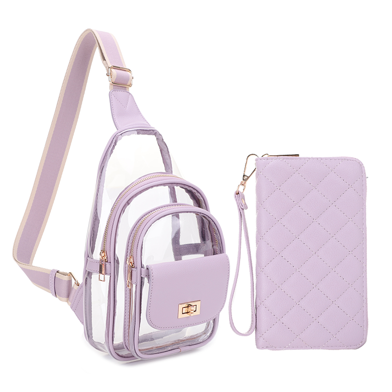 SG SUGU 2 Piece Set Emma Diamond Quilted Crossbody Sling Bag with Matching Wallet