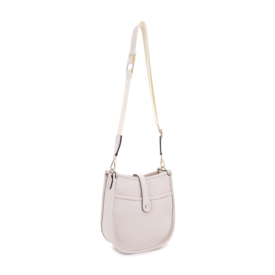 SG SUGU Hannah PU Leather Crossbody Hobo Bag with Webbing Strap