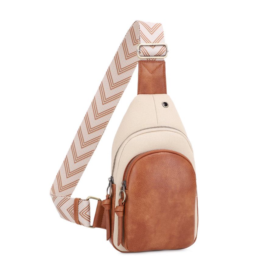 SG SUGU Jamie Whip Stitch Crossbody Sling Bag with Wide Webbing Strap