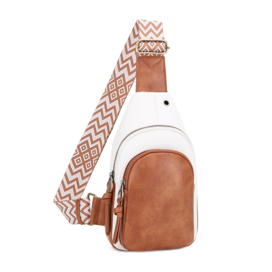 SG SUGU Jamie Whip Stitch Crossbody Sling Bag with Wide Webbing Strap