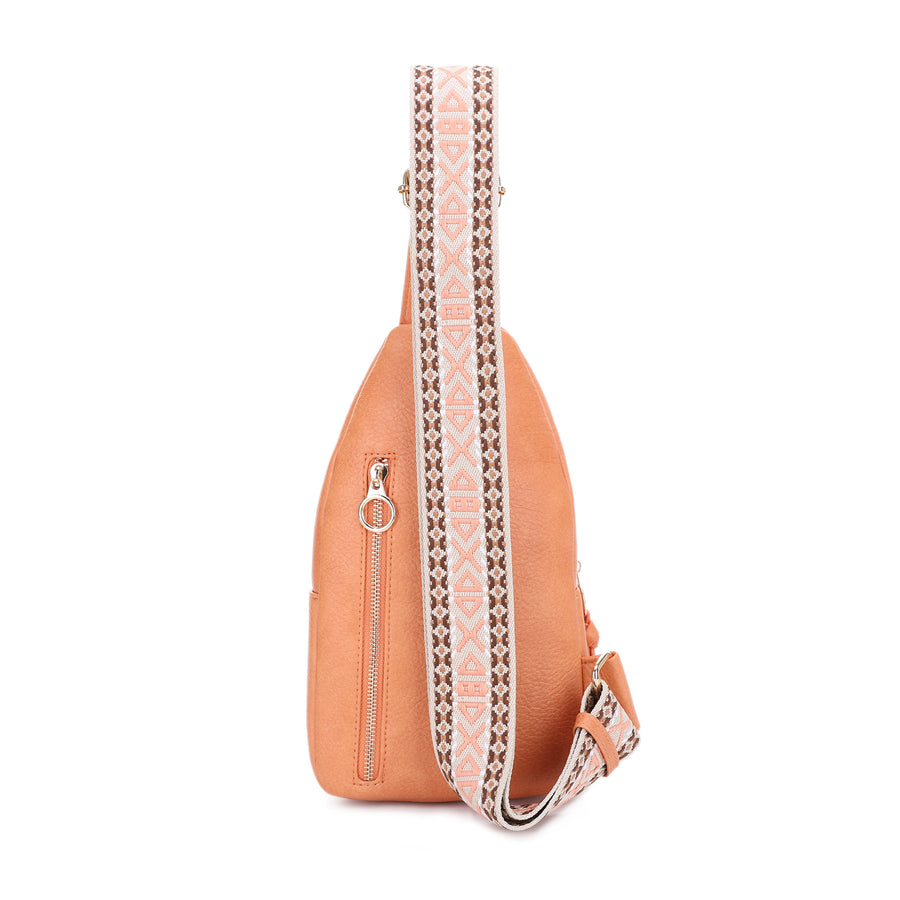 SG SUGU Jamie Whip Stitch Crossbody Sling Bag with Wide Webbing Strap