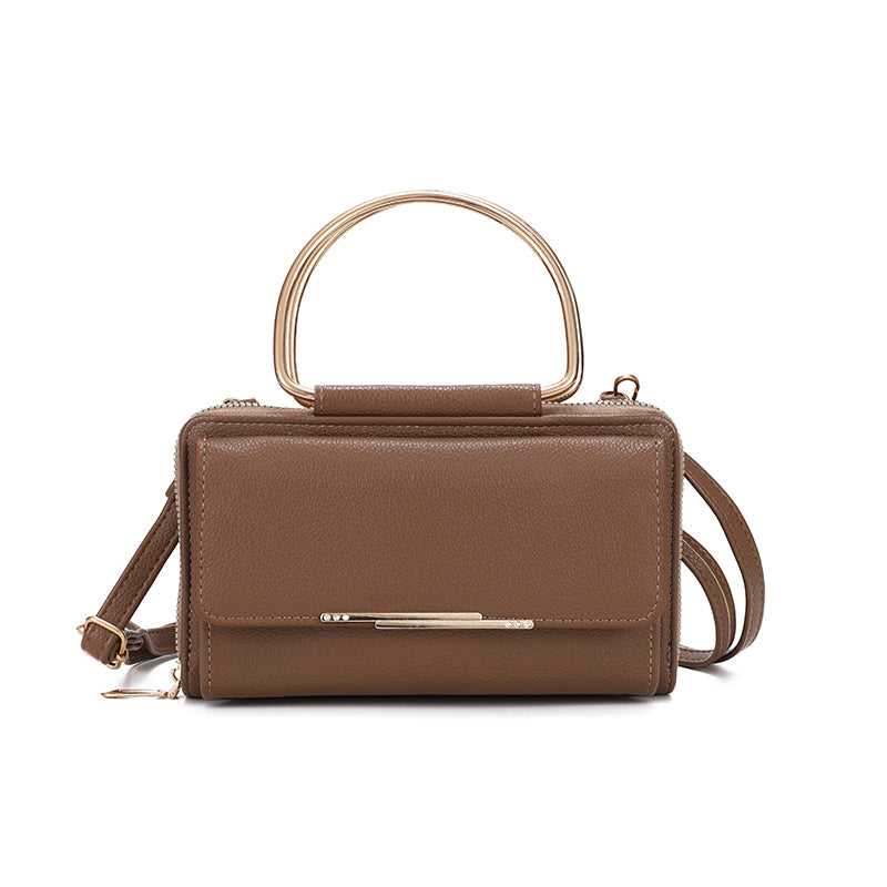 SG SUGU Elizabeth Double Top Handle Wallet on String with Detachable Adjustable Shoulder Strap