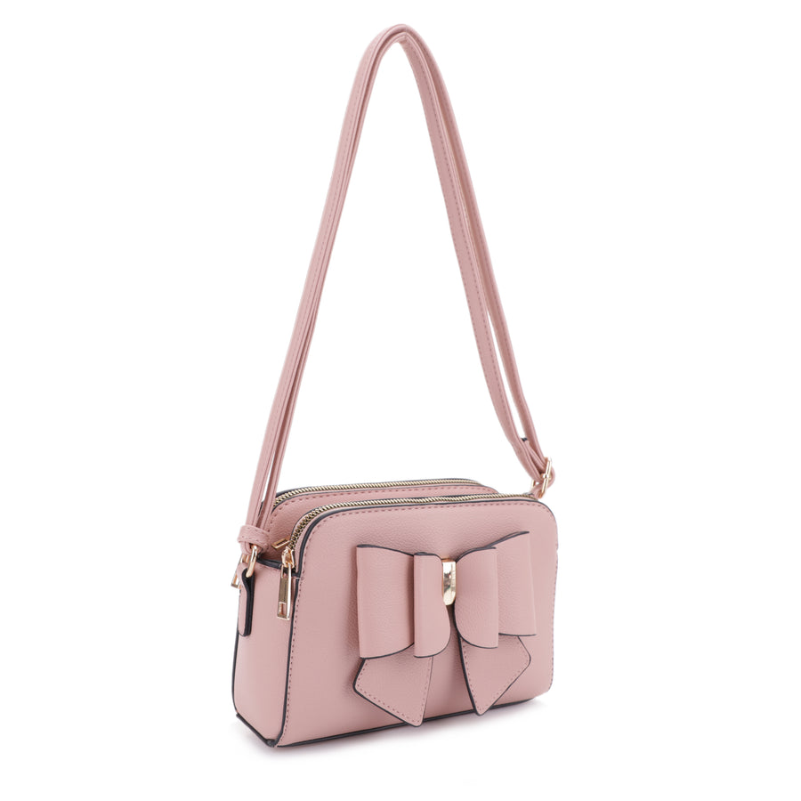 SG SUGU Riley Triple Compartment Crossbody Bag with Bow Detailling